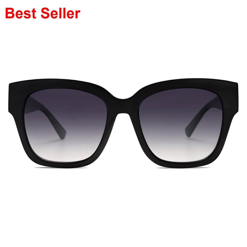 Trendy Polarized Square Sunglasses, Retro Oversized Thick Frame